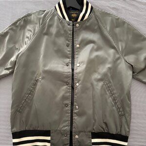 Todd Snyder x Golden Bear Bomber Jacket in Japanese Nylon Gunmetal Olive Size M